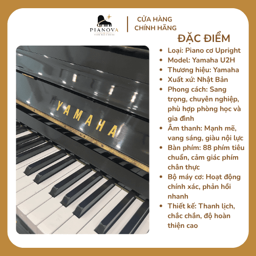 Đàn piano Yamaha U2H upright Nhật Bản tại Pianova